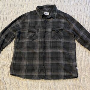 Hurley Black and Gray Checkered Shirt